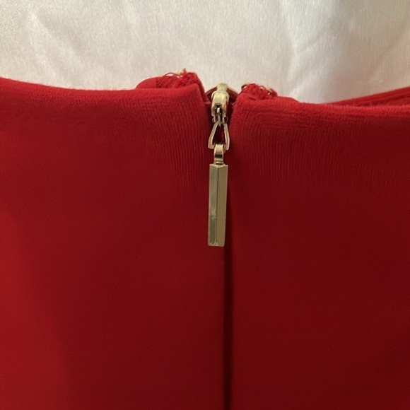 Kate Spade: Red Boat Neck Ponte Dress- pockets- fit & flare- M - Picture 9 of 16